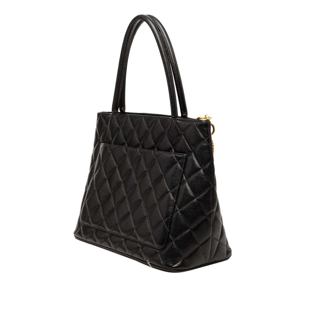 Chanel Caviar Medallion Tote Black Leather Very good condition - Back View