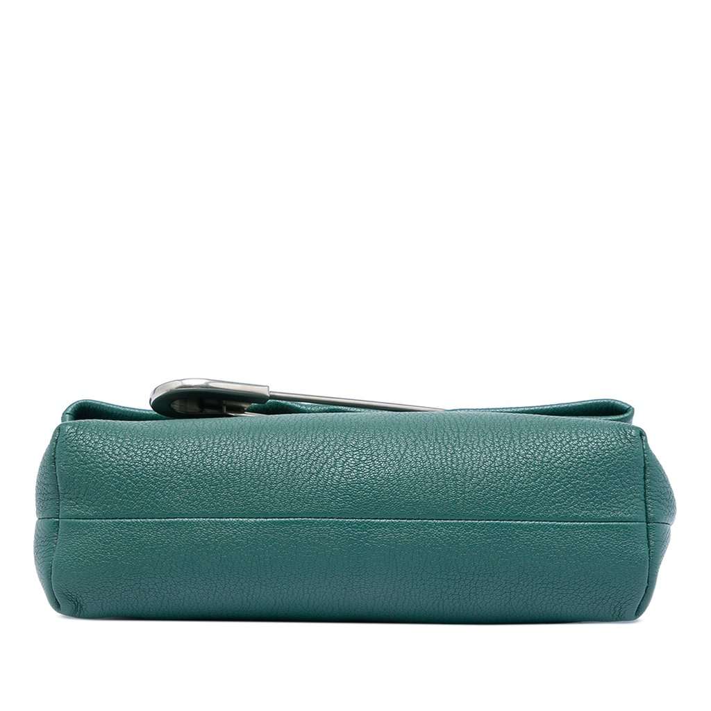 Burberry Medium Leather Safety Pin Clutch Green Leather Very good - Inside View