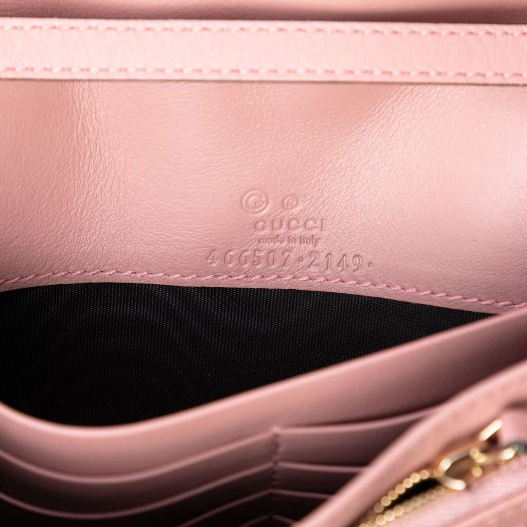 Gucci Microguccissima Wallet on Strap Pink Leather Very good condition - Box View