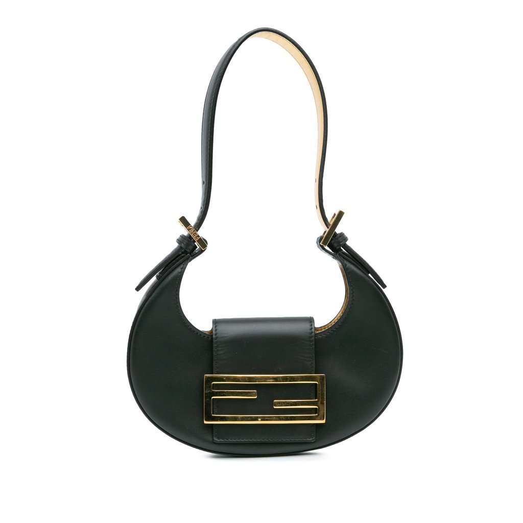 Fendi Mini Leather Cookie Hobo Black Leather Very good - Front View