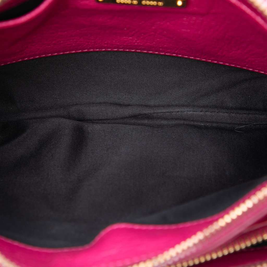 Miu Miu Goatskin Madras Double Zip Crossbody Pink Leather Very good condition - Model View