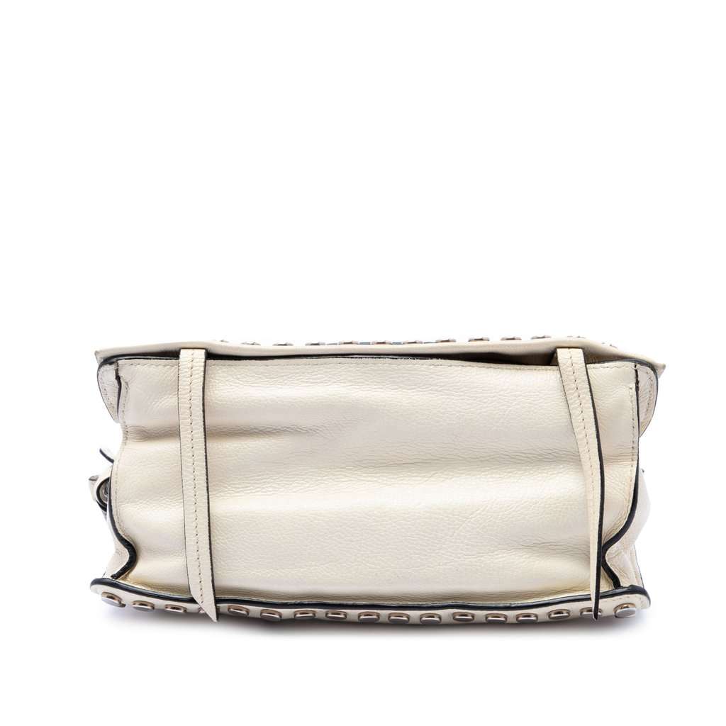 Prada Glace Calfskin Studded Etiquette Flap White Leather Very good condition - Inside View