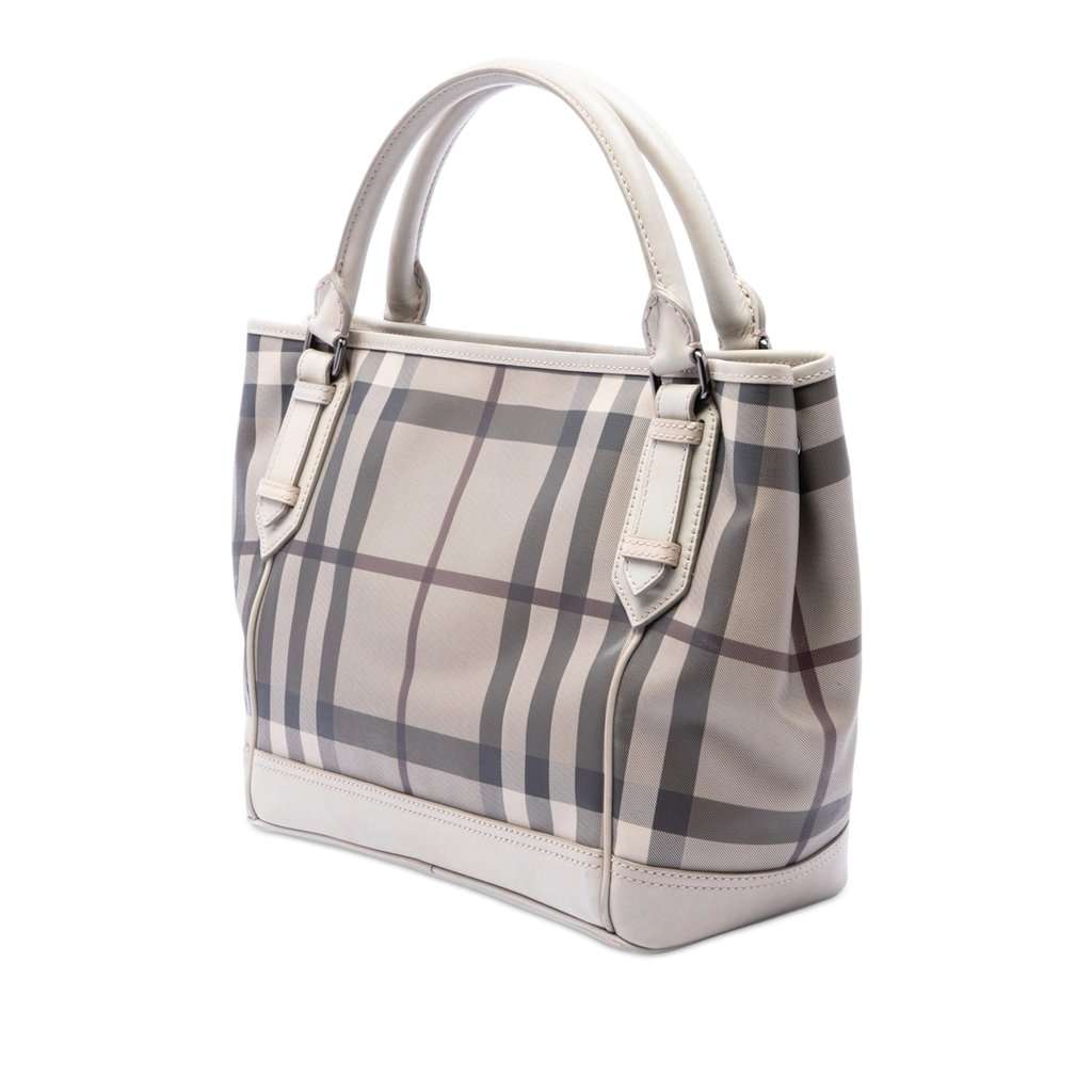 Burberry Smoke Check Coated Canvas Tote Beige Very good condition - Back View