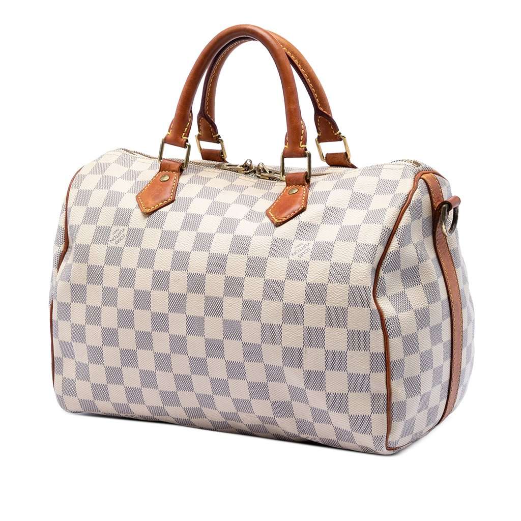 Louis Vuitton Damier Azur Speedy Bandouliere 30 White Very good condition - Back View