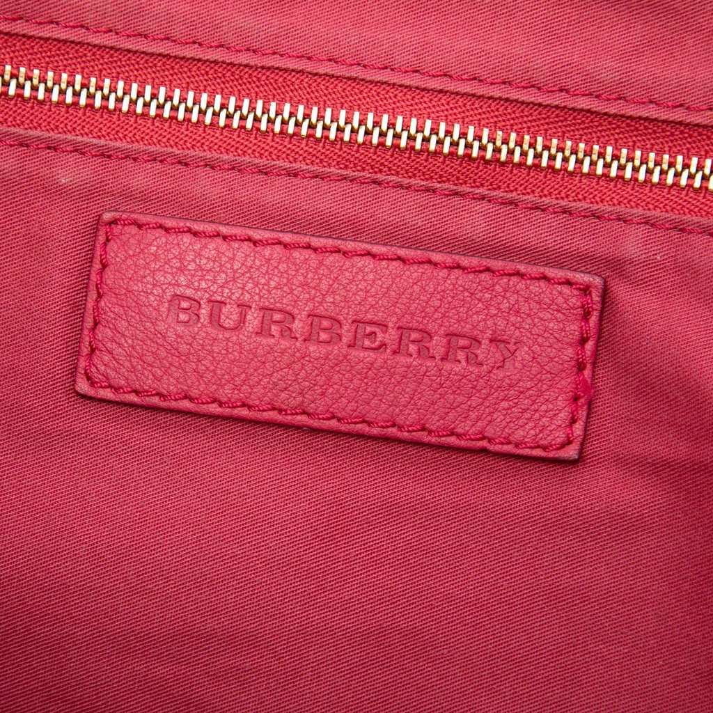 Burberry Small Haymarket Check Coated Canvas and Calfskin Canterbury Tote Beige Very good - Box View