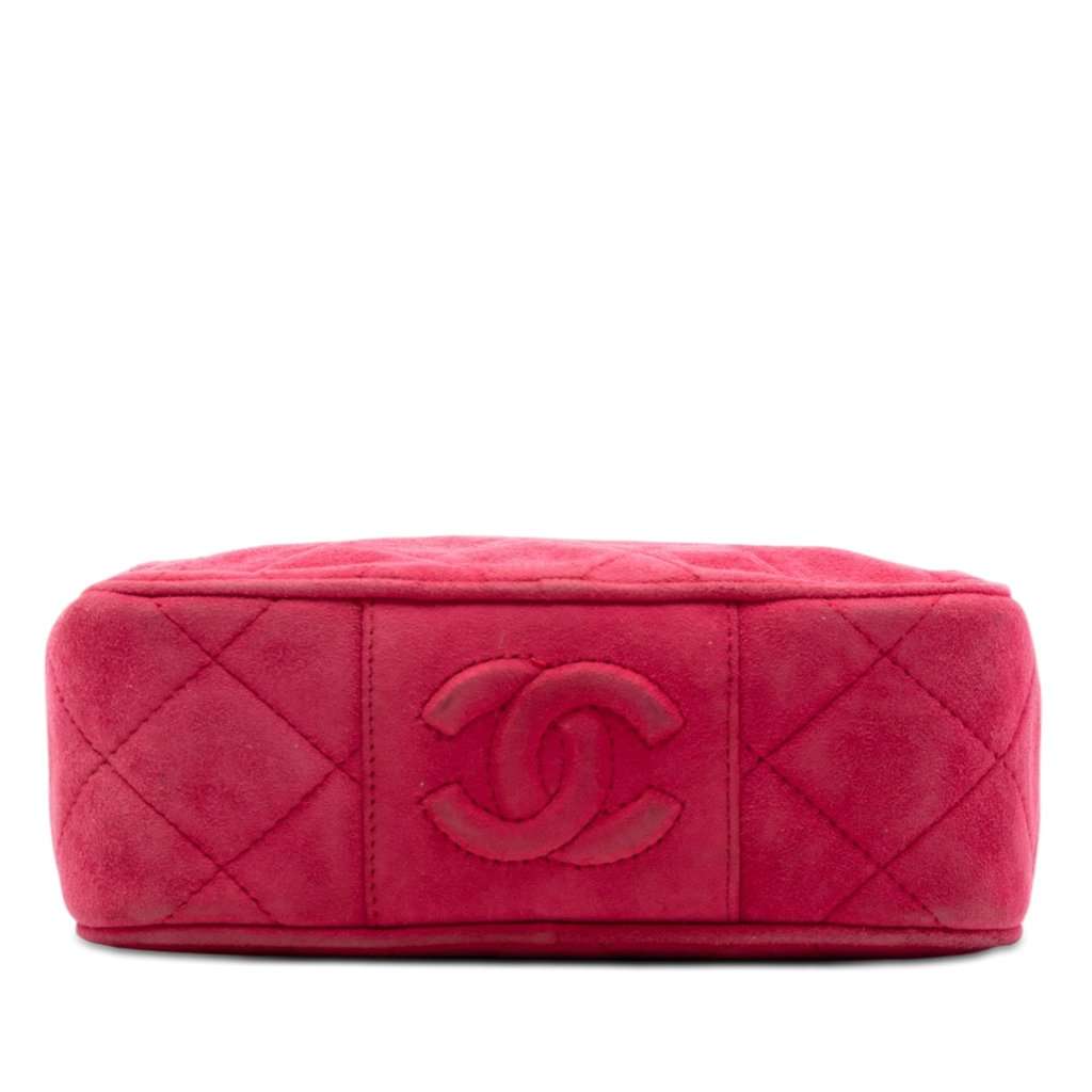 Chanel CC Quilted Suede Camera Bag Red Leather Very good condition - Inside View