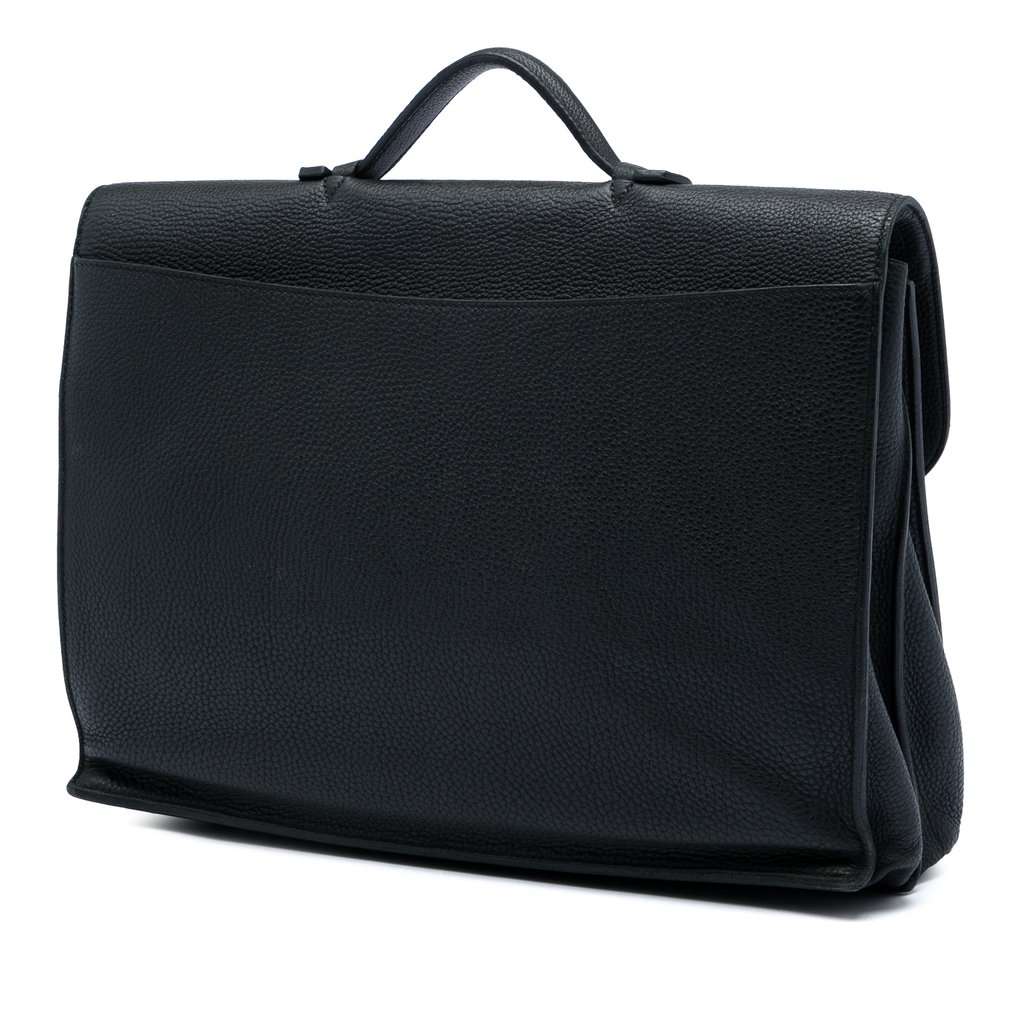 Hermès Togo Sac A Depeches 38 Black Leather Very good - Back View