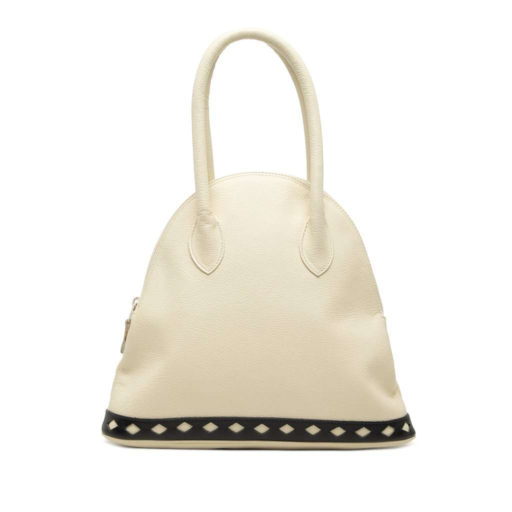 Saint Laurent Leather Dome Diamond Cut Handbag White Leather Very good condition - Front View