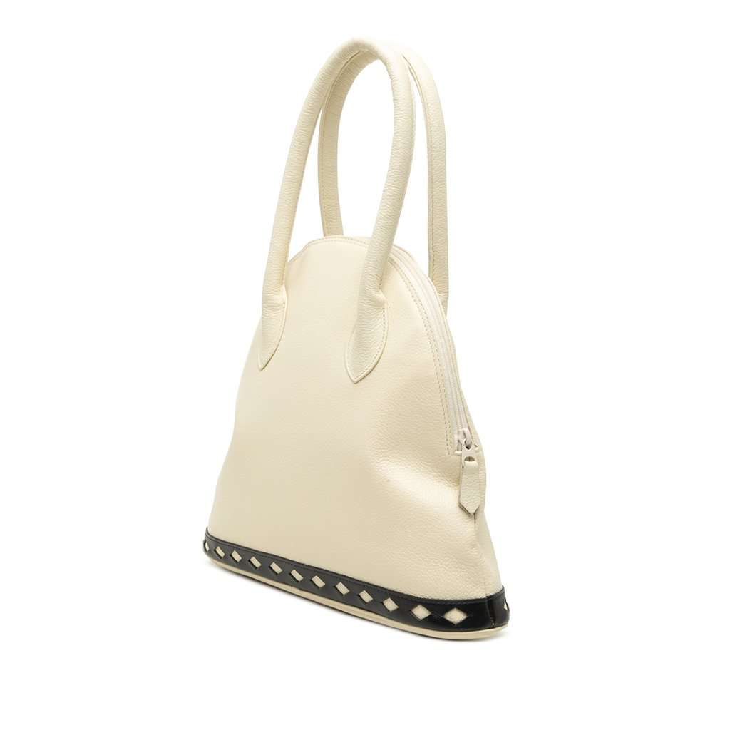 Saint Laurent Leather Dome Diamond Cut Handbag White Leather Very good condition - Back View