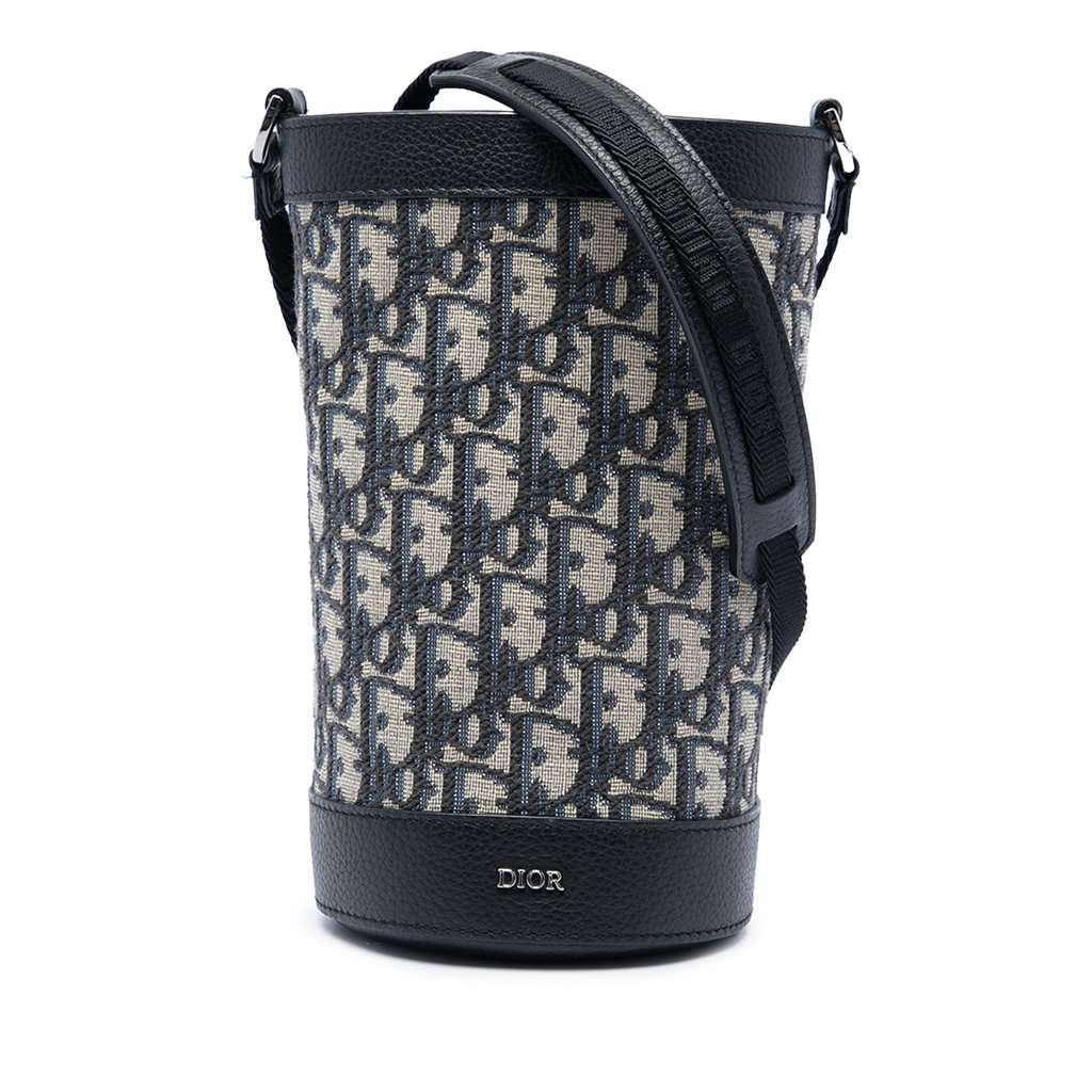 Dior Oblique Canvas Thermo Bottle Holder Blue Very good condition - Front View