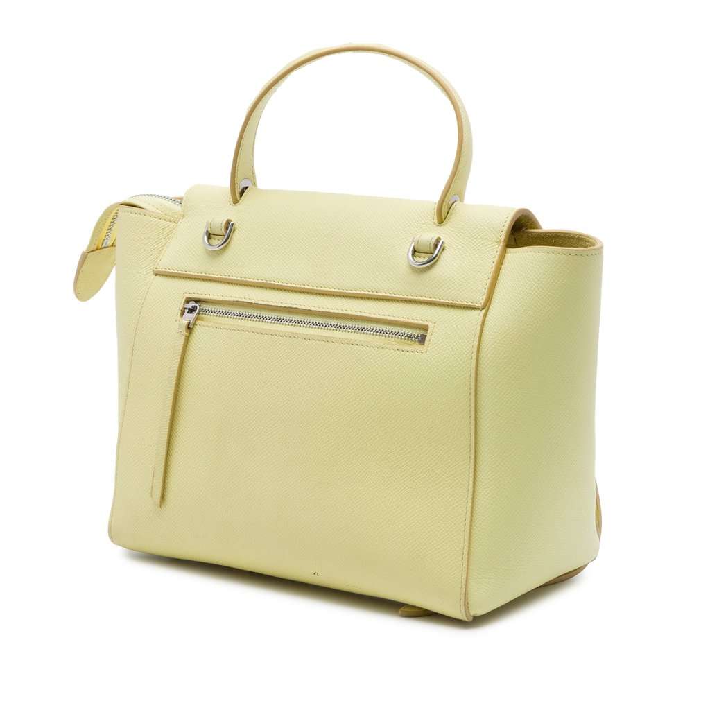 Celine Micro Grained Calfskin Belt Bag Yellow Leather Very good - Back View