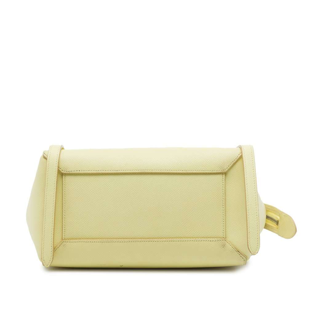Celine Micro Grained Calfskin Belt Bag Yellow Leather Very good - Inside View