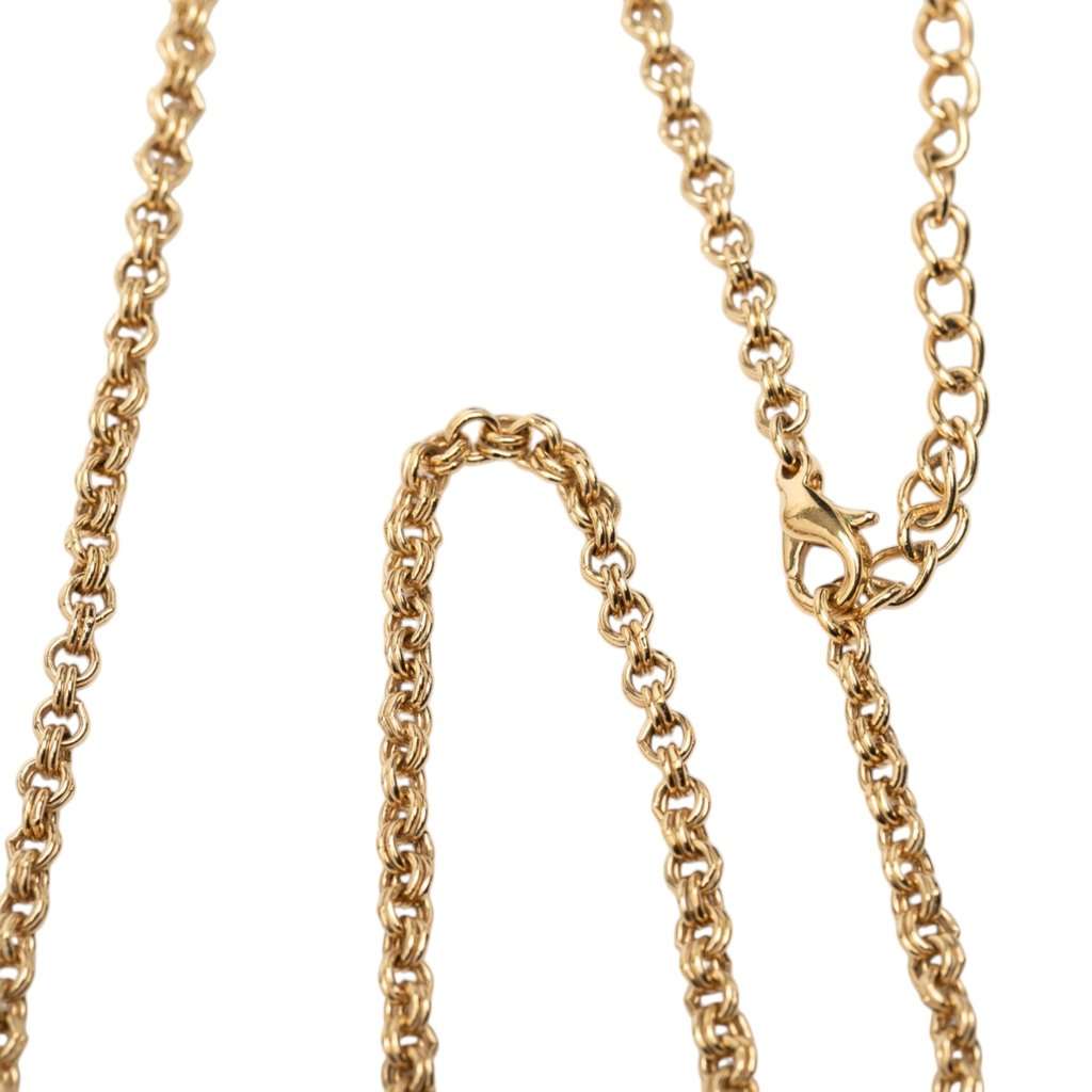 Dior Gold Plated Strass CD Logo Charm Necklace Gold Metal Very good - Model View