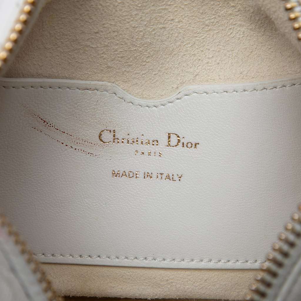 Dior Small Lambskin Cannage Dior Vibe Hobo White Leather Very good condition - Box View