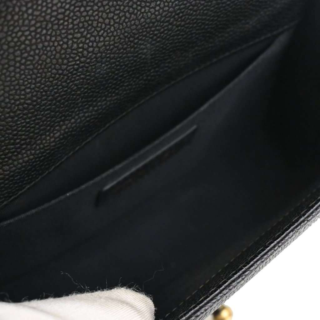 Chanel Small Quilted Caviar Boy Flap Black Leather Very good condition - Model View