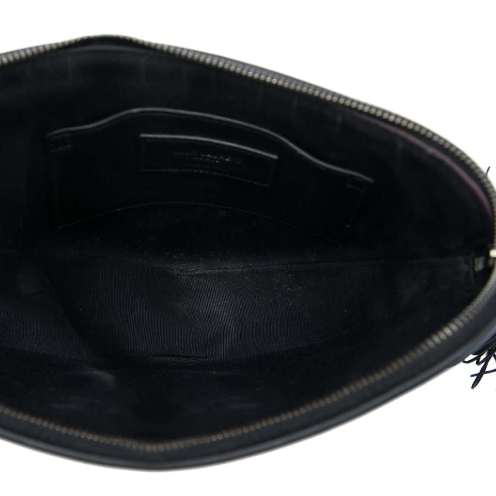 Saint Laurent Leather Monogram Heart Tassel Crossbody Black Leather Very good - Model View