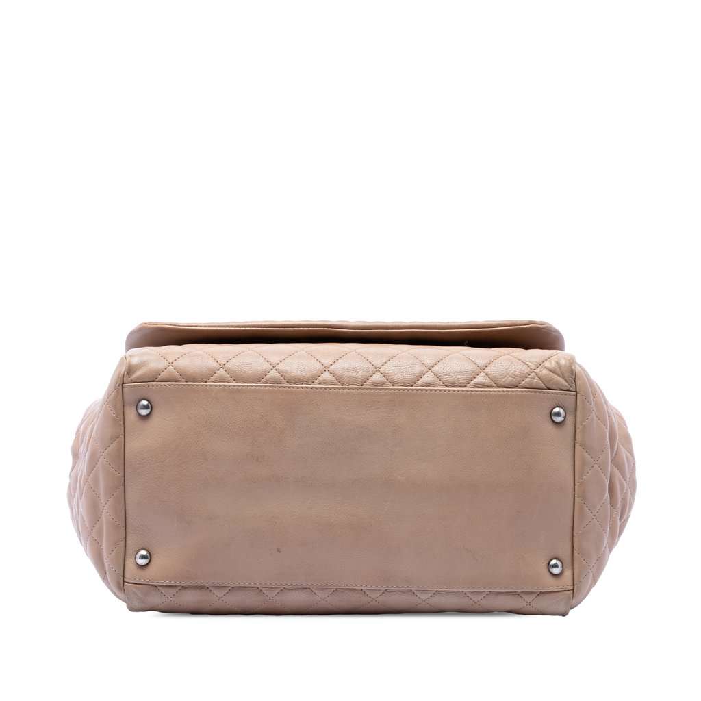 Chanel Large Quilted Calfskin Istanbul Accordion Flap Beige Leather Very good condition - Inside View