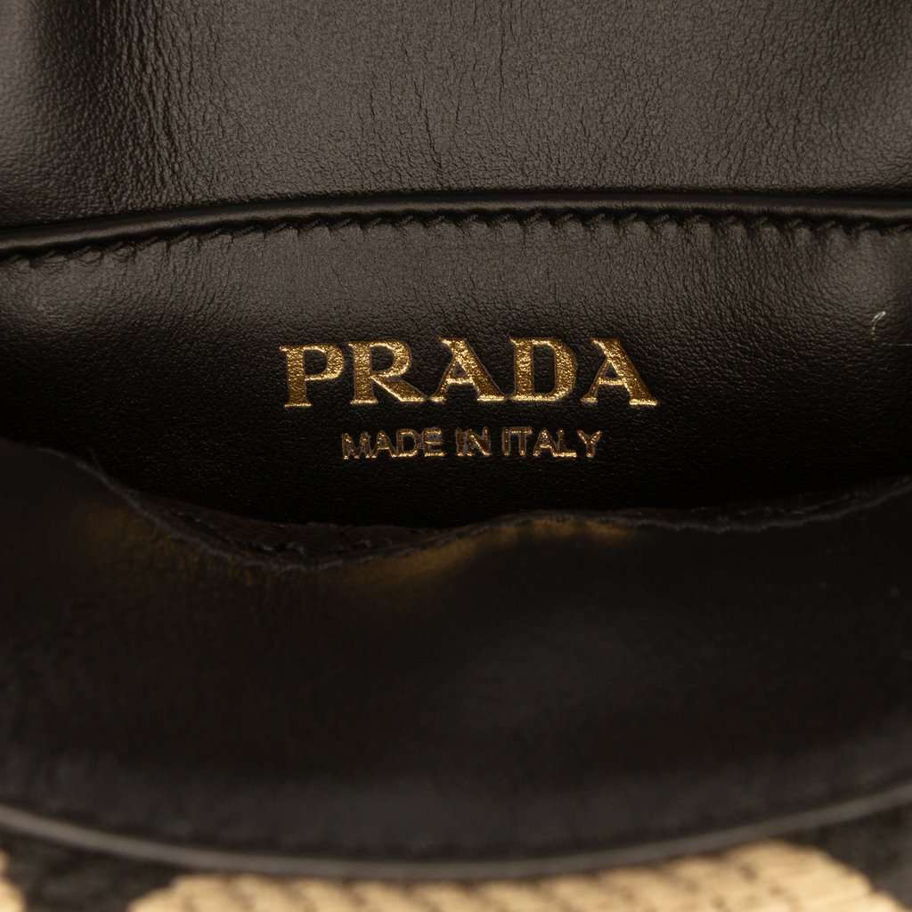 Prada Mini Embroidered Jacquard Symbole Triangolo Satchel Brown Very good - Box View
