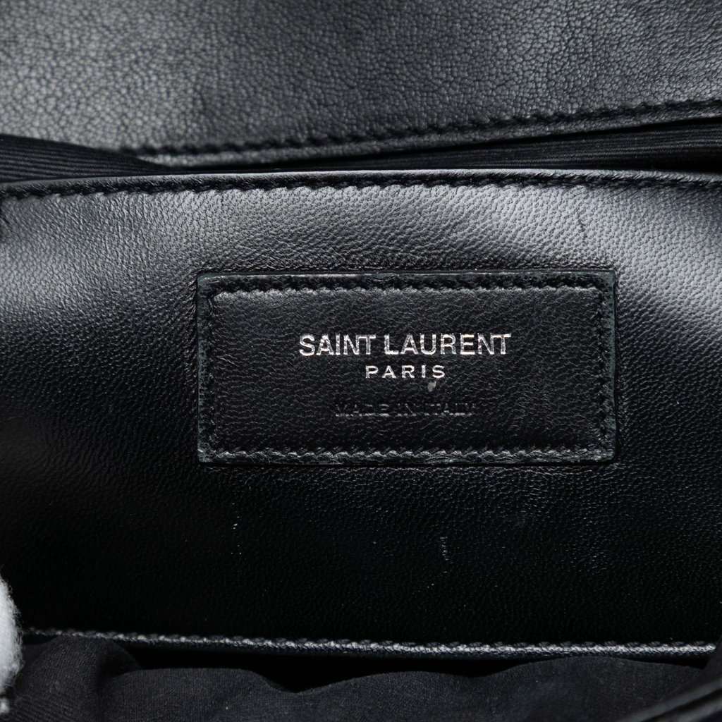 Saint Laurent Medium Sheepskin Triquilt Monogram College Bag Black Leather Very good condition - Box View