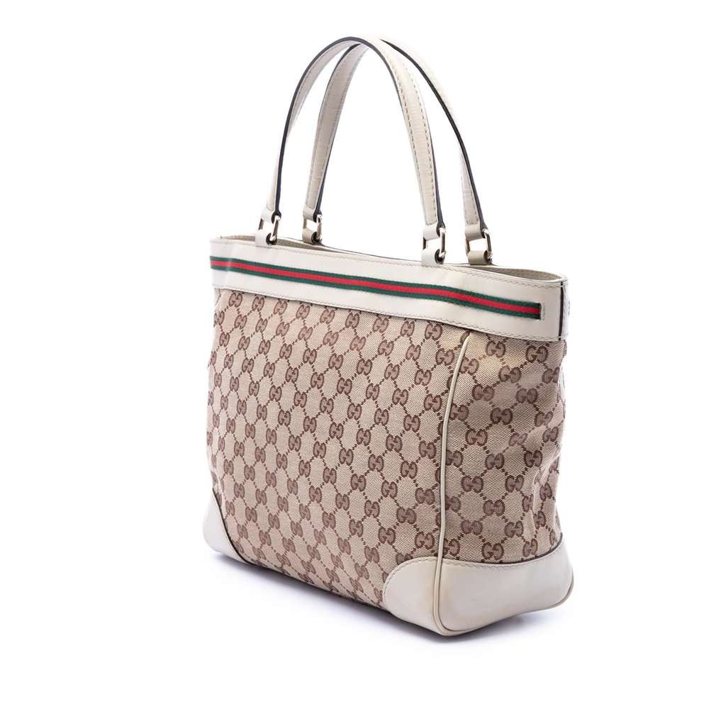 Gucci GG Canvas Web Mayfair Tote Beige Very good - Back View