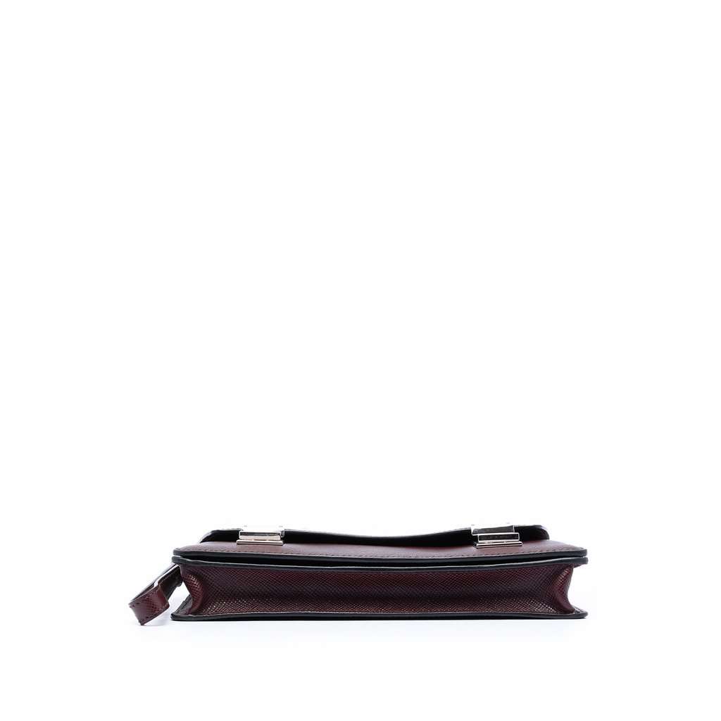Prada Saffiano Double Lock Convertible Clutch Red Leather Very good condition - Inside View