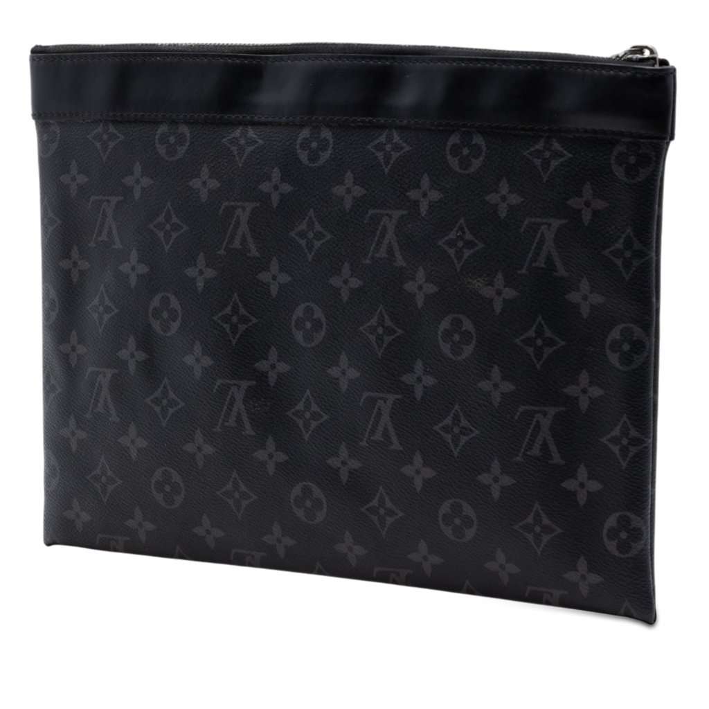 Louis Vuitton Monogram Eclipse Discovery Pochette GM Black Very good condition - Back View