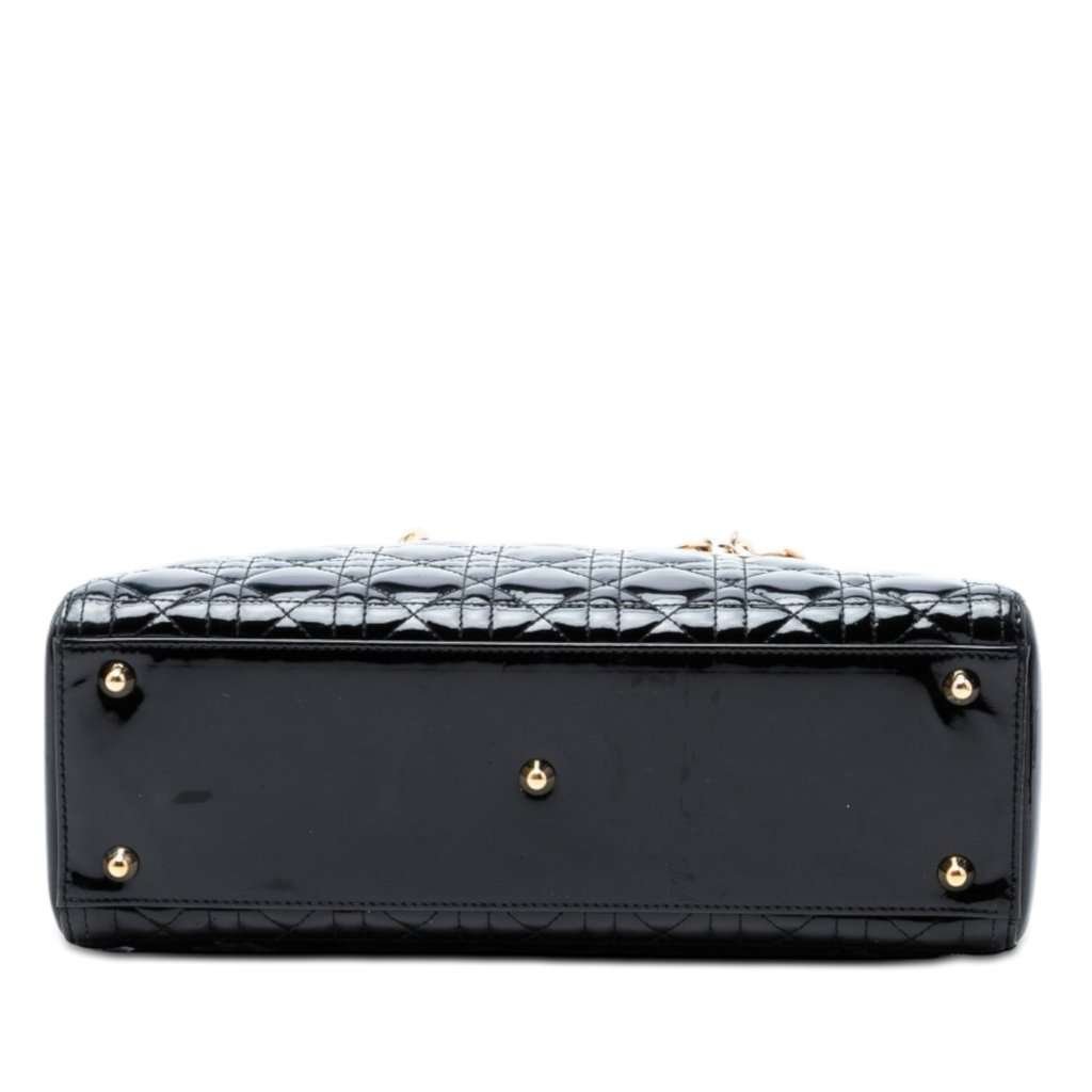 Dior Large Patent Cannage Lady Dior Black Leather Very good condition - Inside View