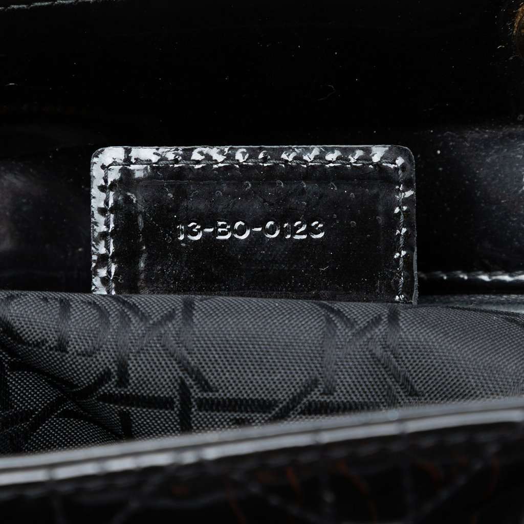 Dior Large Patent Cannage Lady Dior Black Leather Very good condition - Box View