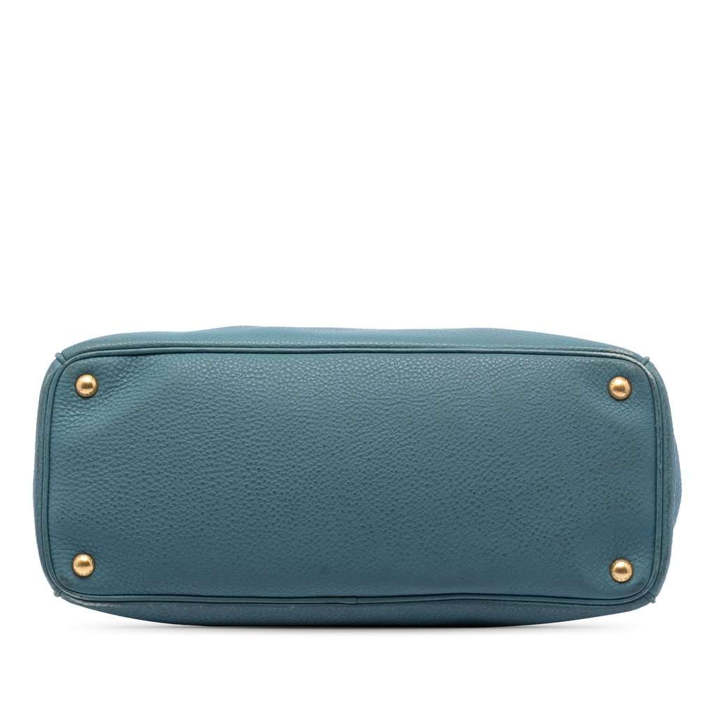 Prada Vitello Daino Open Convertible Tote Blue Leather Very good condition - Inside View