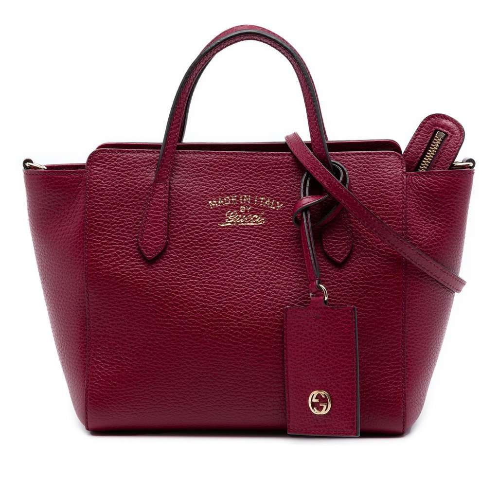 Gucci Mini Leather Swing Satchel Red Leather Very good condition - Front View