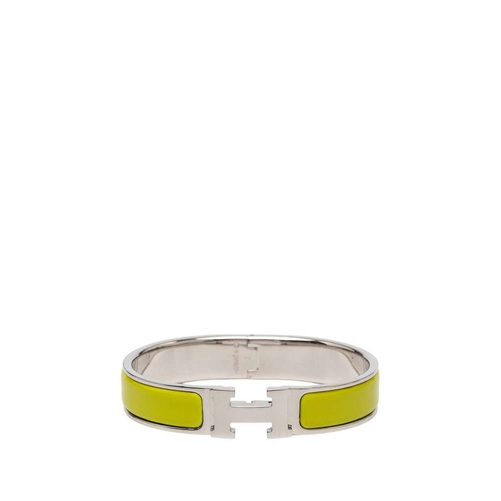 Hermès Narrow Enamel Clic H Bracelet GM Yellow Very good - Front View
