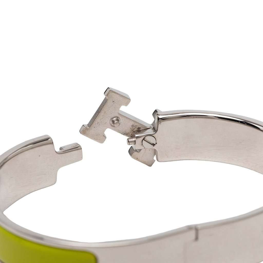 Hermès Narrow Enamel Clic H Bracelet GM Yellow Very good - Box View