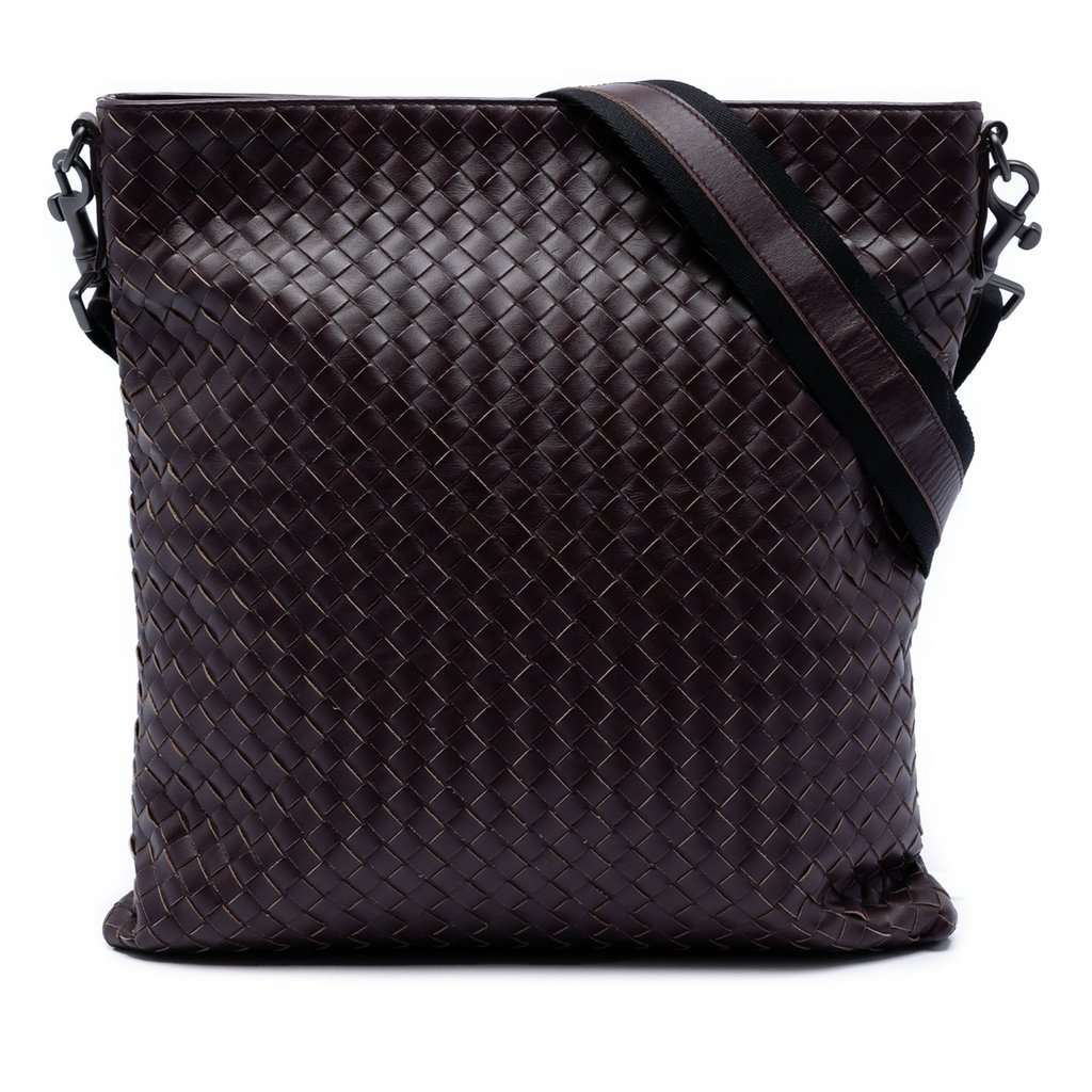 Bottega Veneta Nappa Intrecciato VN Crossbody Brown Leather Very good condition - Front View