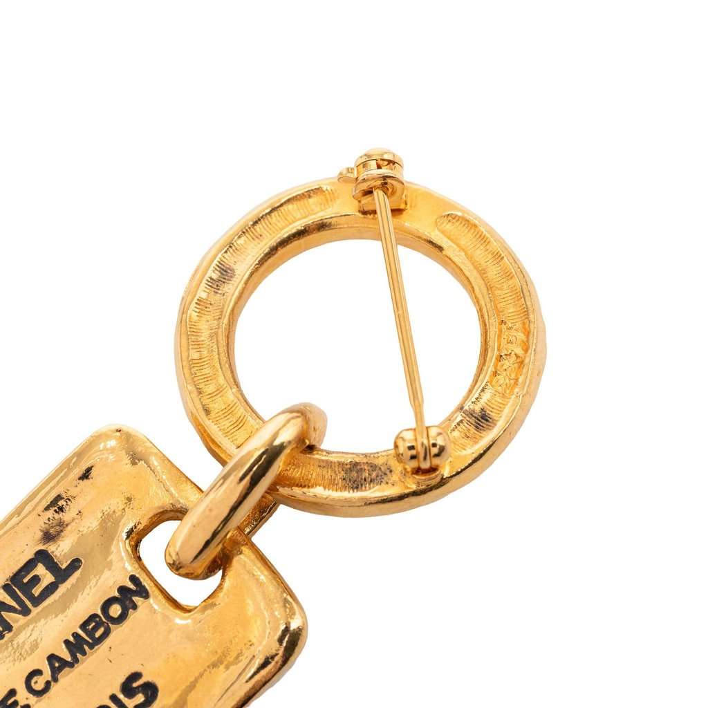 Chanel Gold Plated 31 Rue Cambon Tag Brooch Gold Metal Very good - Inside View