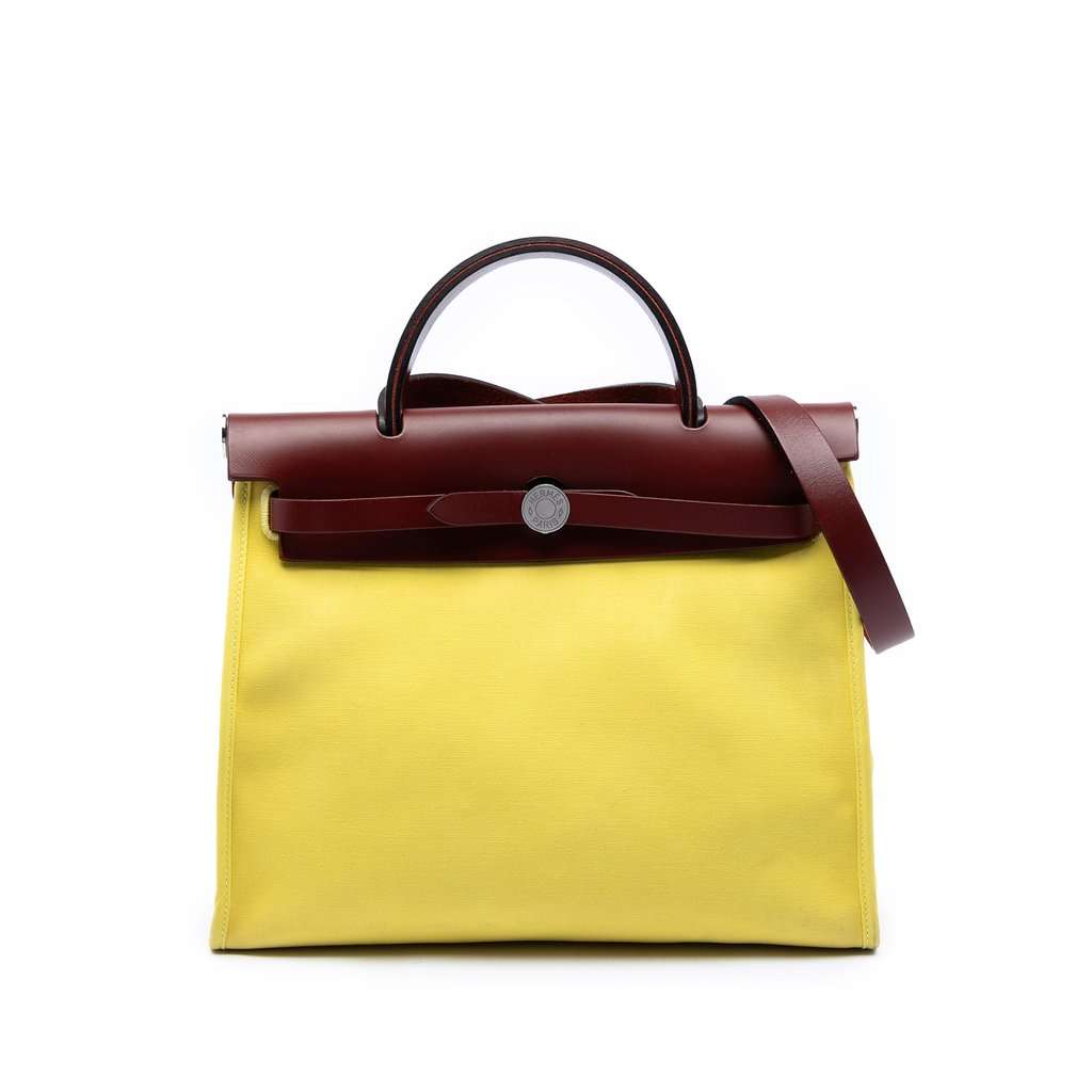 Hermès Toile Herbag Zip 31 Yellow Very good condition - Front View