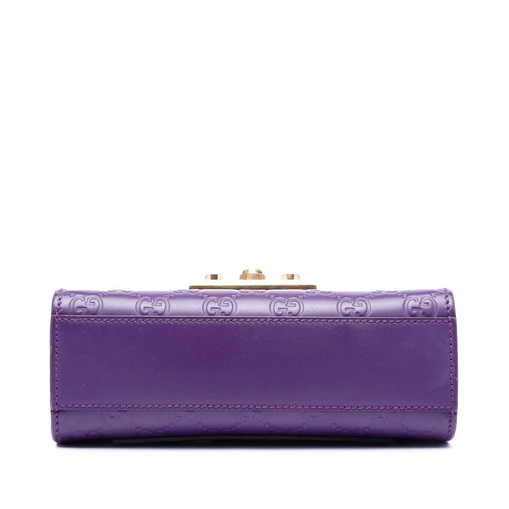 Gucci Small Guccissima Padlock Crossbody Purple Leather Very good condition - Inside View