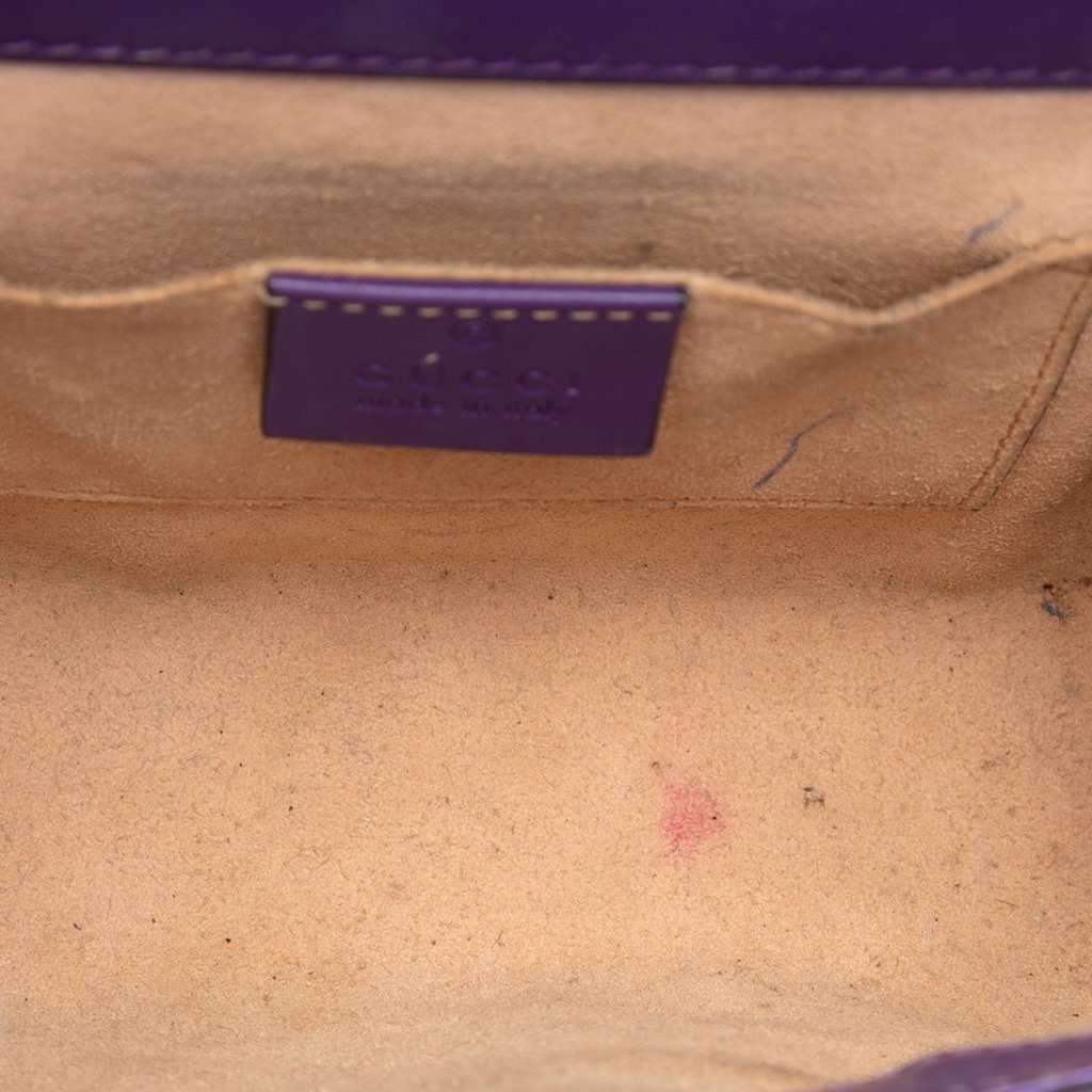 Gucci Small Guccissima Padlock Crossbody Purple Leather Very good condition - Model View