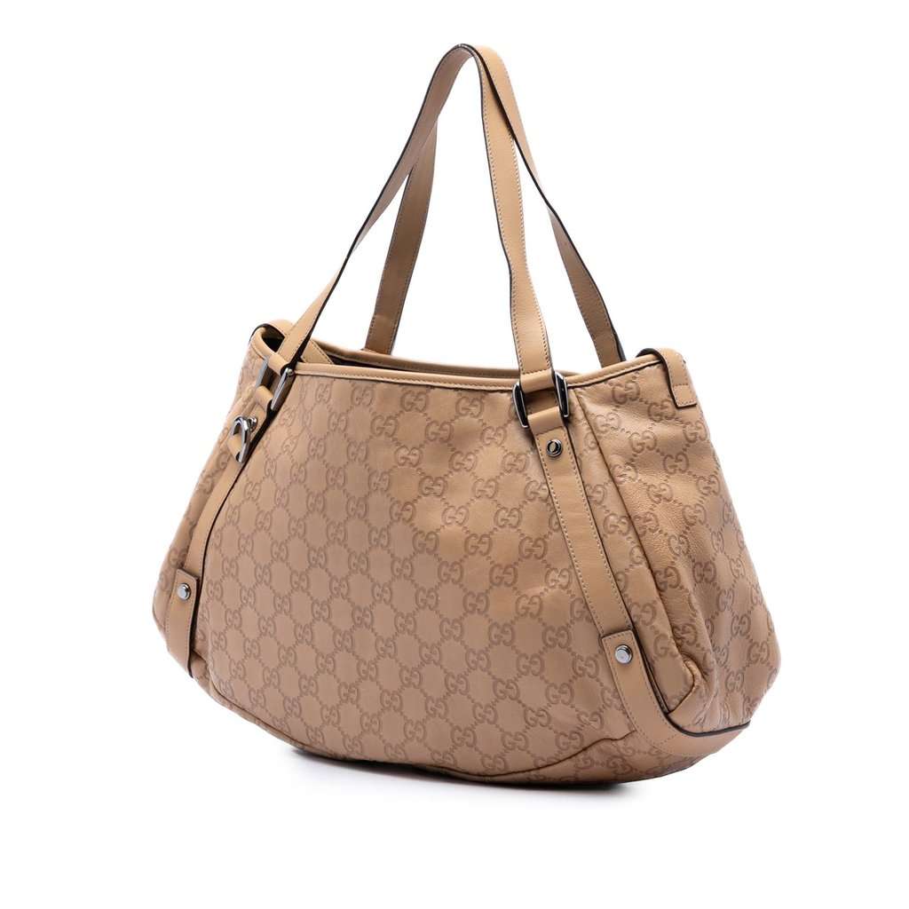 Gucci Guccissima Abbey D Ring Tote Beige Leather Very good condition - Back View