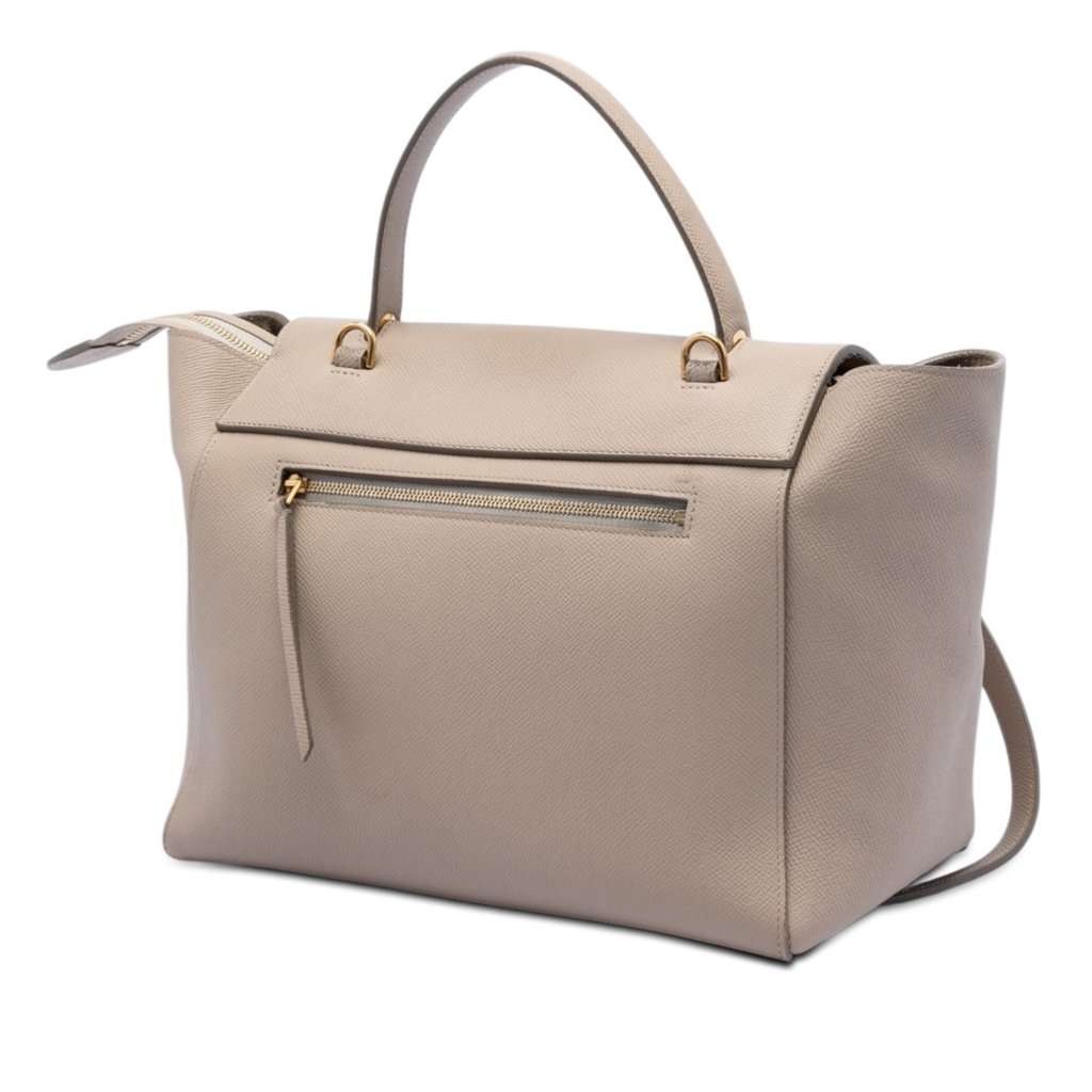 Celine Mini Grained Calfskin Belt Bag Beige Leather Very good condition - Back View