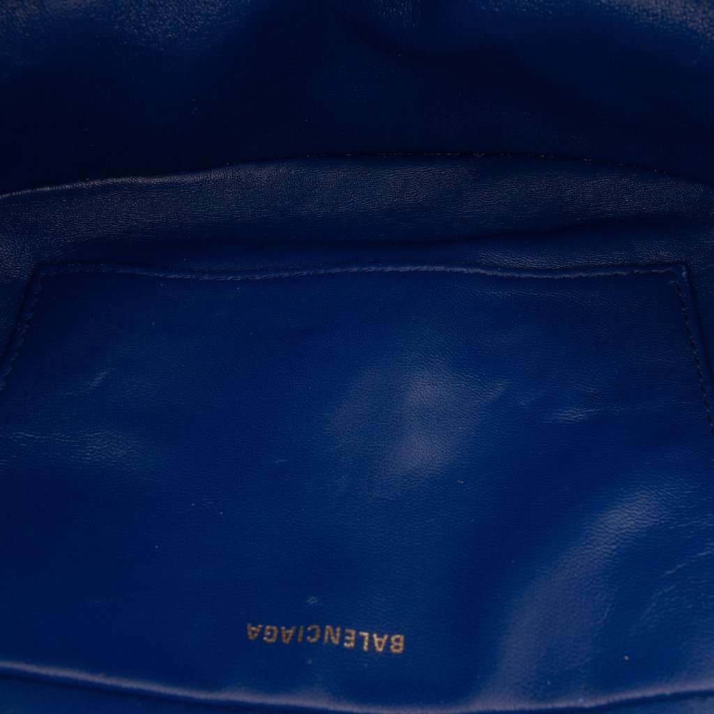 Balenciaga Diagonal Quilted Velvet Allover Logo Souvenir Belt Bag XS Blue Good condition - Model View