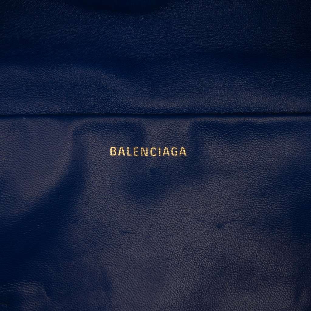 Balenciaga Diagonal Quilted Velvet Allover Logo Souvenir Belt Bag XS Blue Good condition - Box View