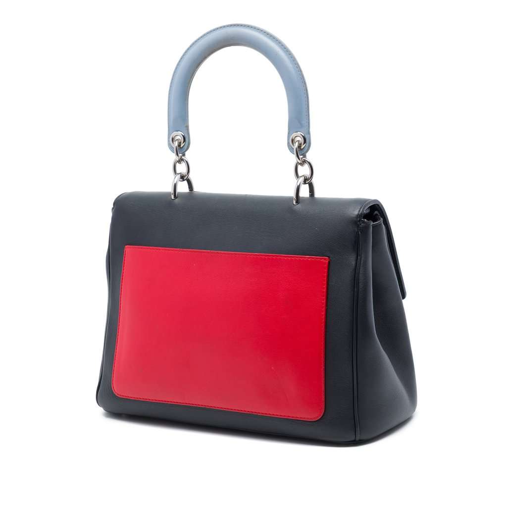 Dior Small Tricolor Calfskin Be Dior Flap Blue Leather Very good condition - Back View
