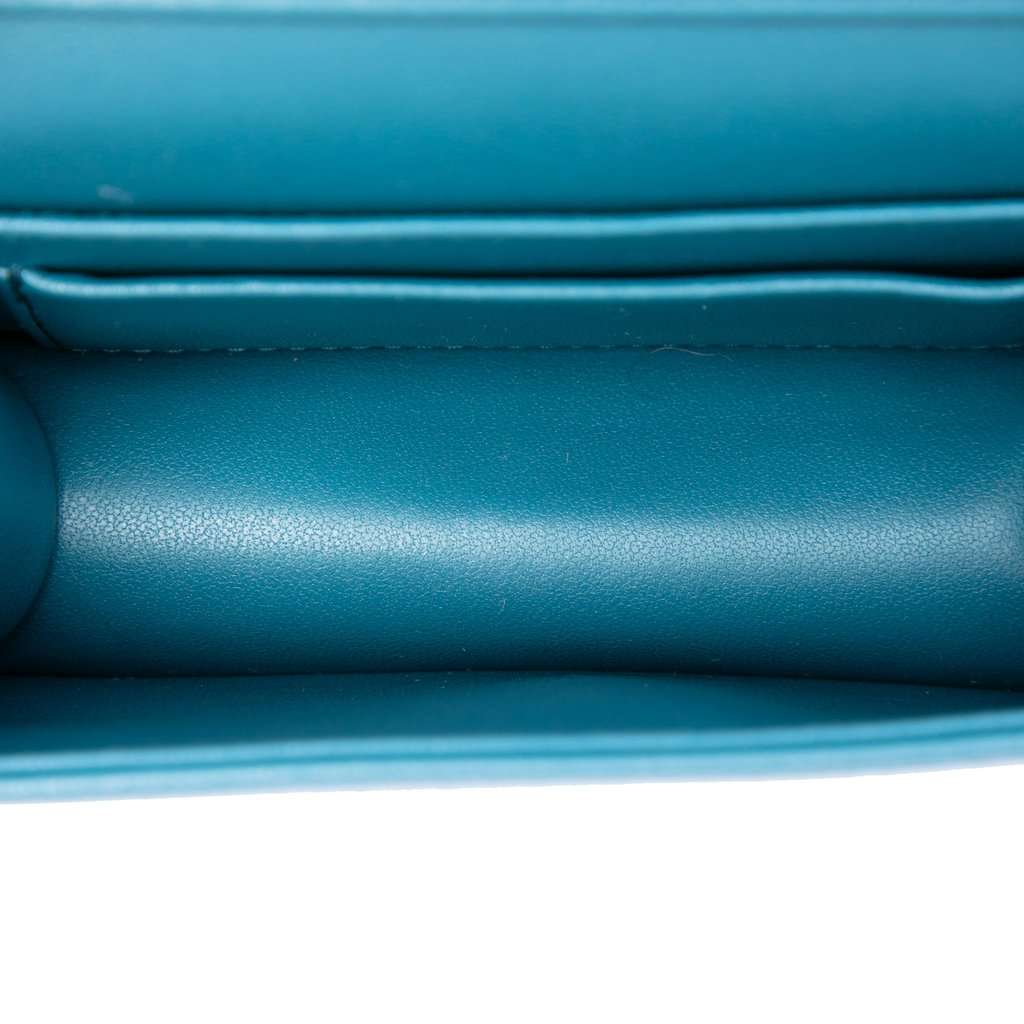 Dior Lambskin Cannage Waist Pouch on Chain Blue Leather Very good condition - Model View
