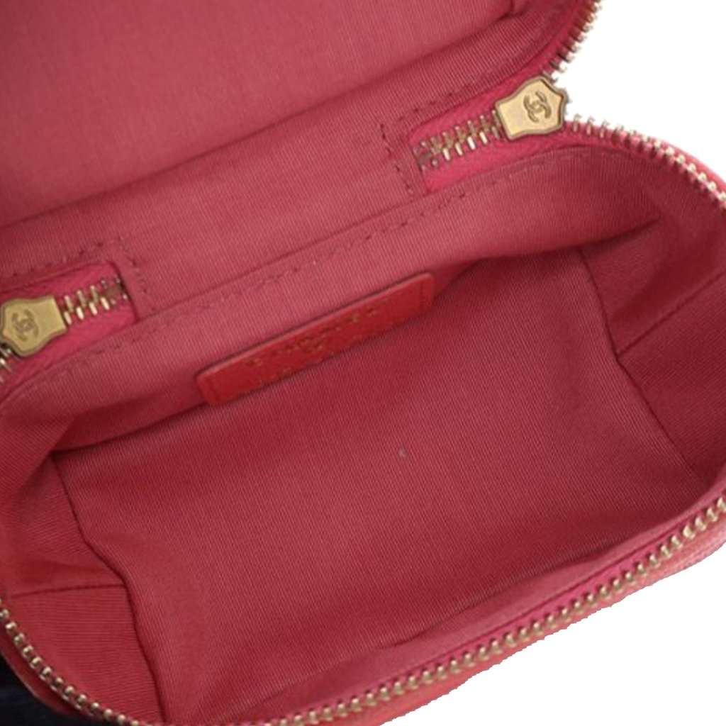 Chanel Mini CC Caviar Top Handle Vanity Case Pink Leather Very good condition - Model View