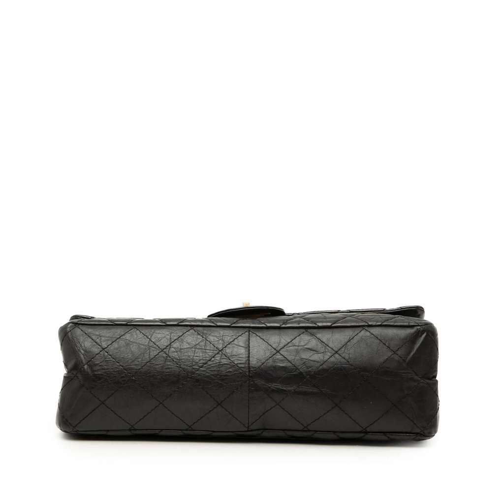 Chanel Quilted Aged Calfskin Reissue 2.55 Double Flap 227 Black Leather Good - Inside View