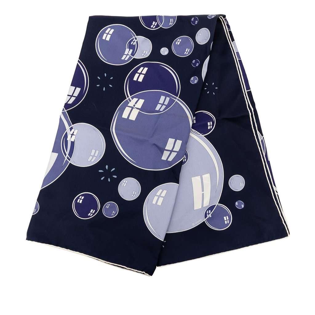 Hermès Bal de Bulles Silk Scarf 90 Blue Very good condition - Front View