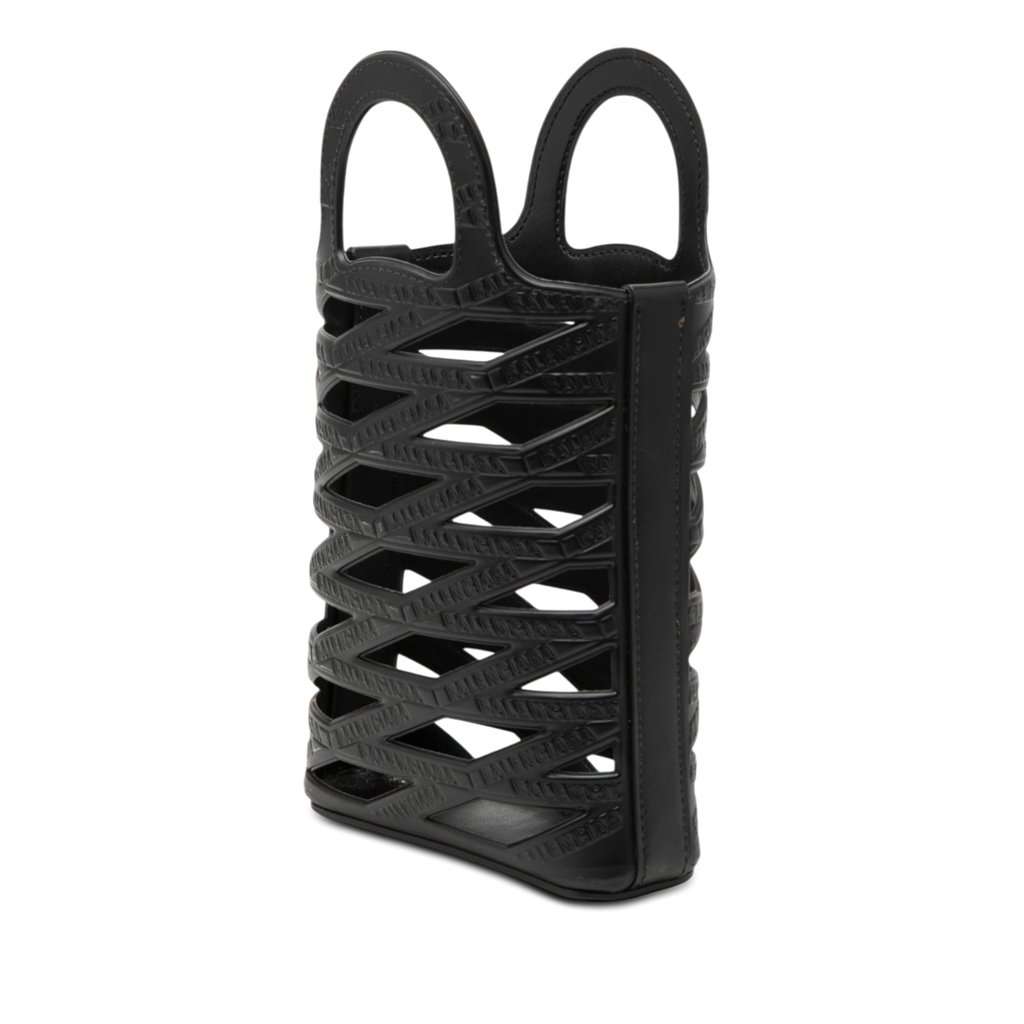 Balenciaga Leather Neo Basket Phone Holder Black Leather Very good condition - Back View