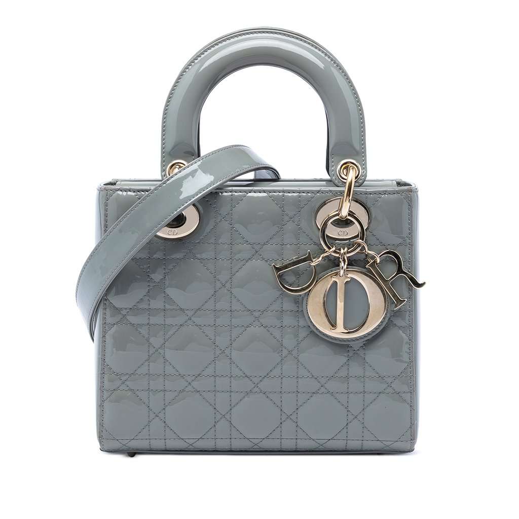 Dior Small Patent Cannage Lady Dior MultiColor Leather Very good condition - Front View