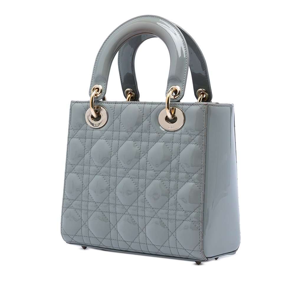 Dior Small Patent Cannage Lady Dior MultiColor Leather Very good condition - Back View