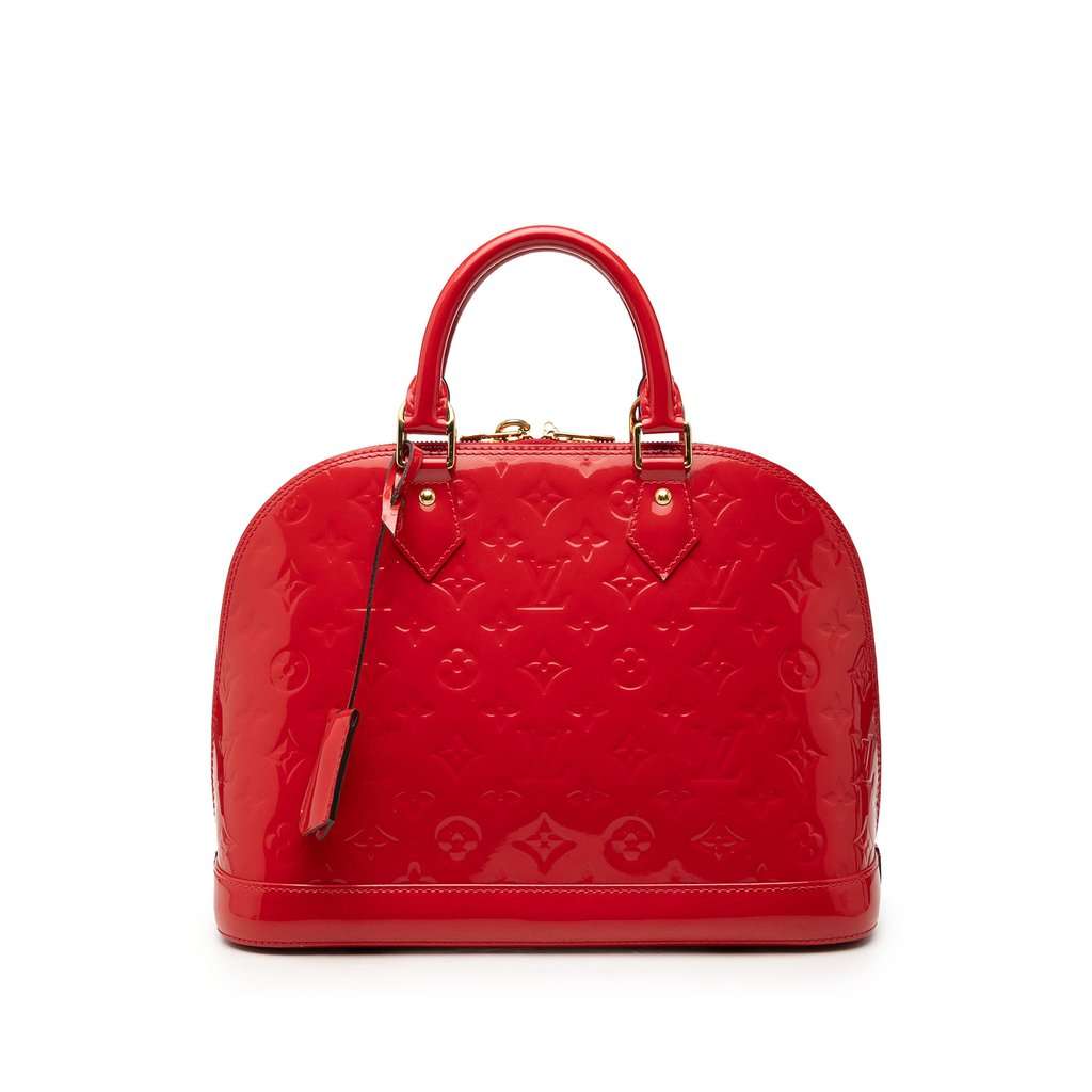 Louis Vuitton Monogram Vernis Alma PM Red Leather Very good condition - Front View